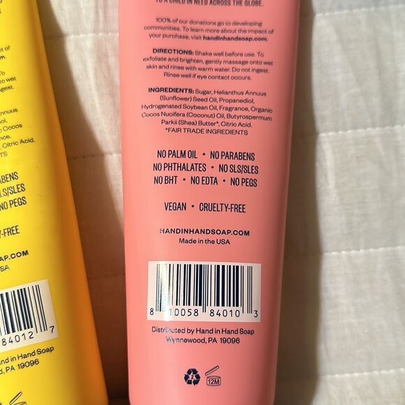 HAND in HAND Set of two 9oz sugar scrubs ISLAND MIMOSA & CACTUS BLOSSOM - Picture 4 of 6